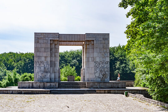 Gora Swietej Anny, Poland - June 10, 2010: monument at Amphitheatre on St. Anne Mountain in Poland.