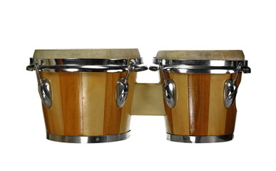 Set of Bongo Drums Isolated on a White Background. Latin percussion.