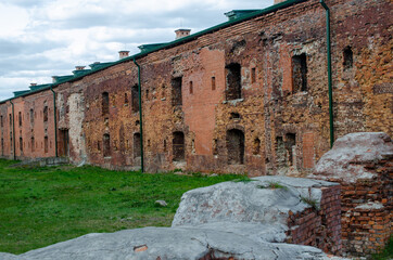 The ruins of the Brest fortress as a reminder of the past war.