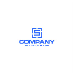 Obraz premium Letter S square logo design vector illustration template
