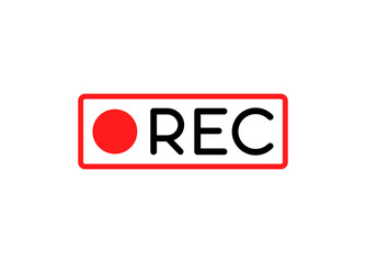 Recording sign, Red logo recording symbol, rec icon