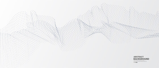 Grey white abstract background with flowing dots particles. Digital future technology concept. vector illustration.	
