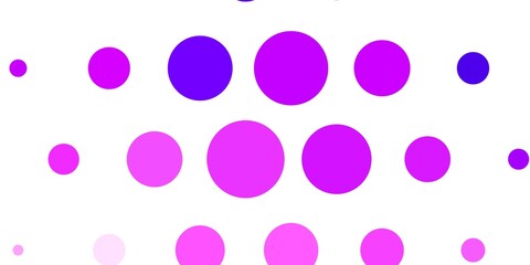 Light Purple, Pink vector background with spots. Illustration with set of shining colorful abstract spheres. Pattern for wallpapers, curtains.