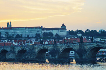 A beautiful view of Prague city at Czech Republic.