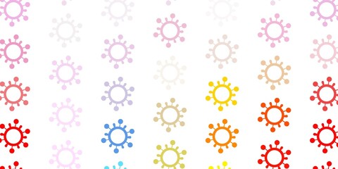 Light Multicolor vector backdrop with virus symbols.
