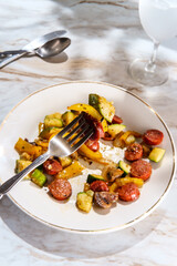 Sausage Onions Peppers Zucchini
