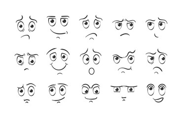 Cartoon face emotions.