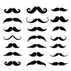 Big set collection of gentleman man mustache icon for design element on white, stock vector illustration