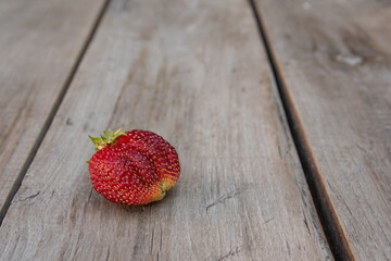 strawberry on wooden background