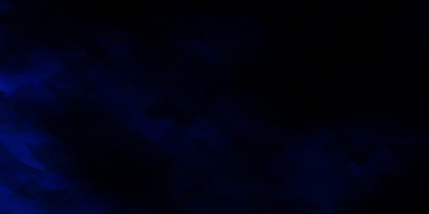 Dark BLUE vector background with triangles, cubes.