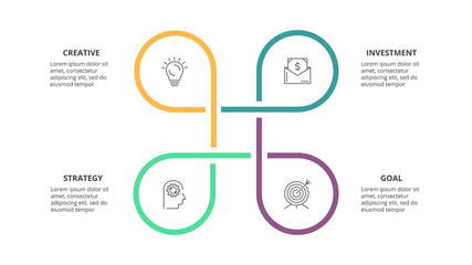 Modern infographic design template. Vector illustration. Abstract diagrams with 4 steps, options.