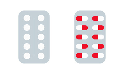 Medicine pills capsules realistic image set. Vector illustration eps 10