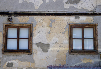 old window in the old wall