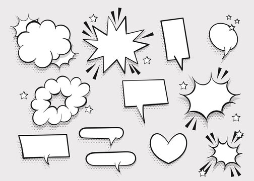 Speech bubble for comic text isolated background