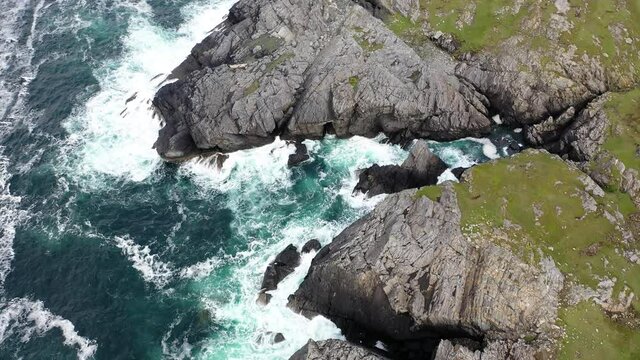 Aerial view of the coastline at Daros in County Donegal - Ireland.