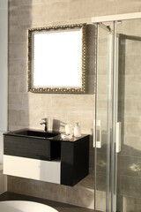 modern bathroom with mirror