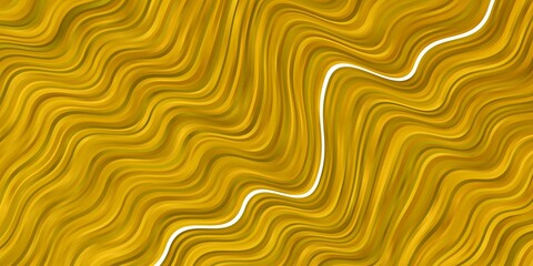 Dark Yellow vector layout with curves. Colorful illustration, which consists of curves. Design for your business promotion.