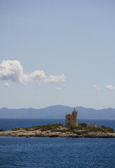 Fototapeta na wymiar church in adriatic sea, croatia
