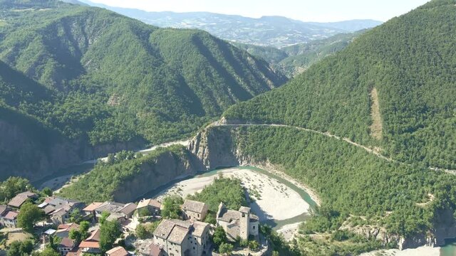 Air Flight Over Brugnello In Val Trebbia