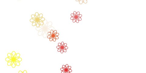 Light Red, Yellow vector natural layout with flowers.