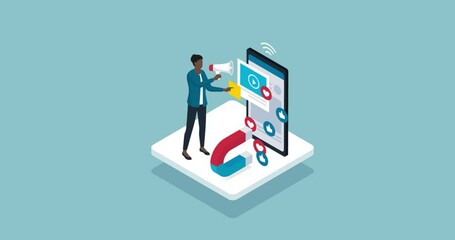 Social media expert working on marketing strategies