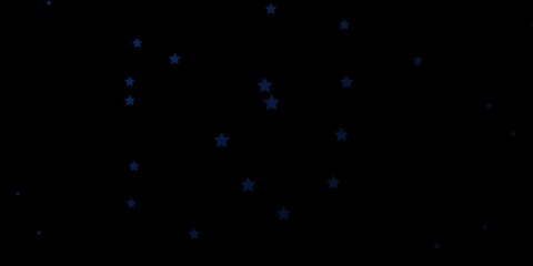 Dark BLUE vector background with colorful stars. Colorful illustration in abstract style with gradient stars. Pattern for new year ad, booklets.