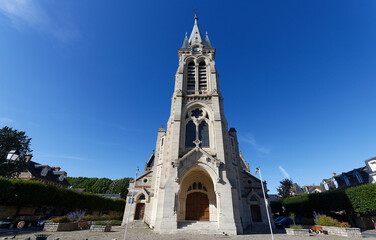 Fototapeta premium Saint-Lubin church in Rambouillet was built between 1868 and 1871, 50 km southwest of Paris.