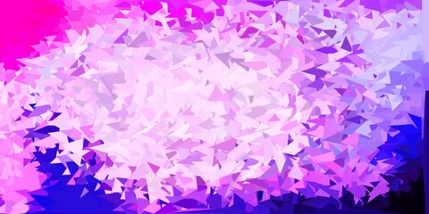 Light purple, pink vector abstract triangle template.