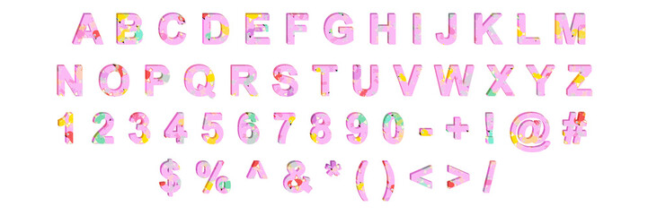 Creative typeset- stylish classic font. 3d illustration character collection