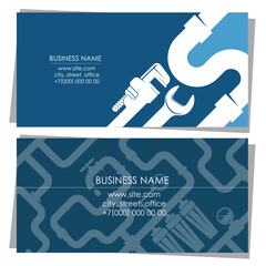 Plumbing repair and service business card concept