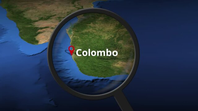Colombo city found on the map, 3d rendering