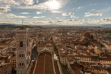 top view of the florence duomo in italy.