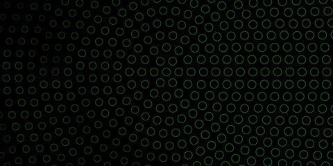 Dark Green vector backdrop with dots. Illustration with set of shining colorful abstract spheres. Pattern for websites.