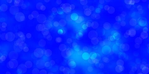 Dark BLUE vector layout with circles. Illustration with set of shining colorful abstract spheres. Design for posters, banners.