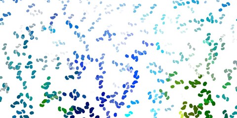 Light blue, green vector backdrop with chaotic shapes.