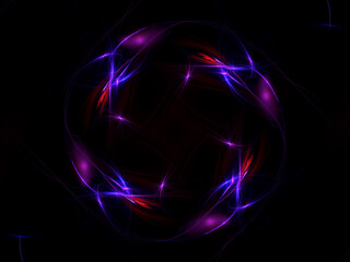 Neon glowing in dark strokes - digitally generated illustration