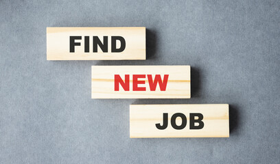 Find New Jobs word on wooden blocks using as background HR job recruiter concepts.