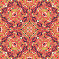 Bandana print. Women's shawl with floral pattern. Mediterranean wallpaper. Portuguese tile azulejo. Turkish ornament. Spanish porcelain. Ceramic dishes. 