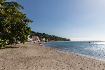 Black sand beach in Saint-Pierre, Martinique, France