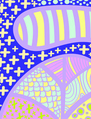 Artistic header with flowers and leaves. Graphic design. Hand drawn texture.	