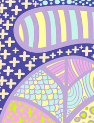 Artistic header with flowers and leaves. Graphic design. Hand drawn texture.	