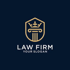 Obraz premium column law firm vector logo icon