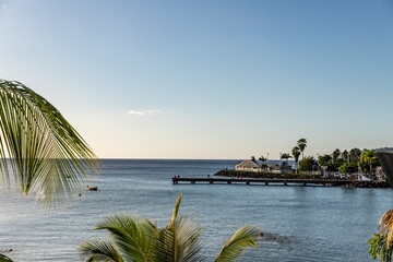 Caribbean sea view from balcony in Schloelcher, Martinique, France