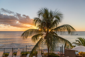 Caribbean sea view from balcony in Schloelcher, Martinique, France