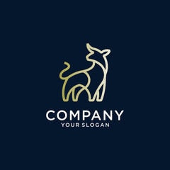 bull logo design, wild cow with line style