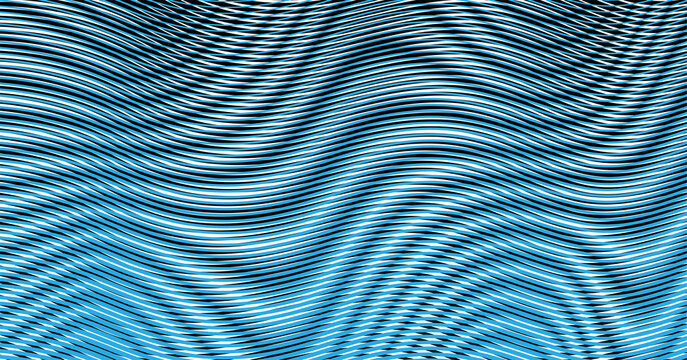 Soft wavy vector moire effect in blue halftones. Abstract wave background from lines and stripes crossing each other. .Background saver for title, image for blog, books, websites, accessories.