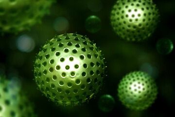 Fototapeta na wymiar Green Algae Cells 3D Illustration