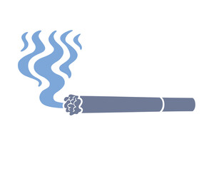 Cigarette with smoke vector sign icon