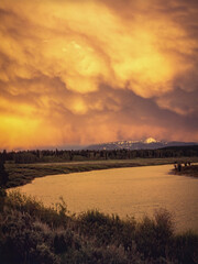 storm clouds over the Snake River