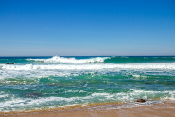 Pacific Ocean view with wave, California